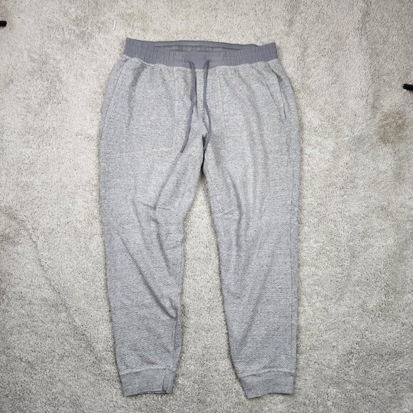 Lululemon Men Grey Silver Drawstring Diamond Jogger Size 2XL XXL Casual Stretch - Picture 3 of 9